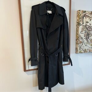 Sandro Paris Heritage Mid-Length Charcoal Black Trench Coat